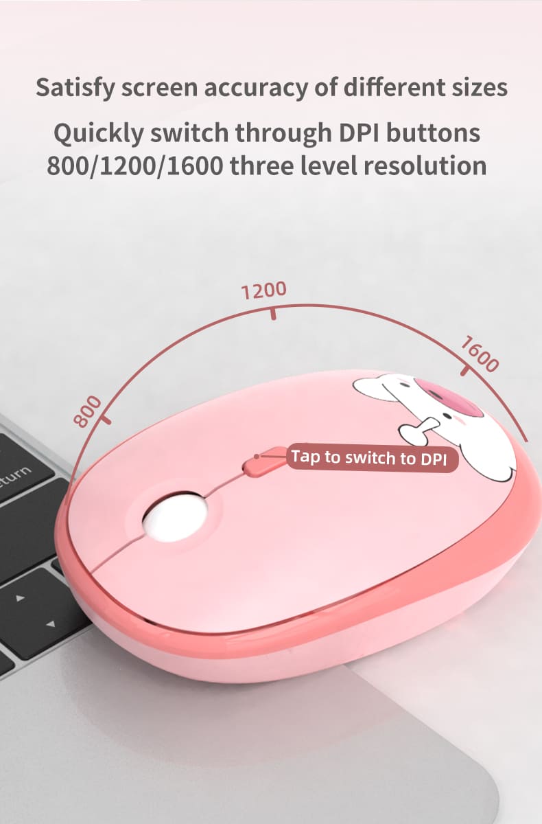 เมาส์ออปติคอลตุ๊กตาหมีสีชมพูไร้สาย wifi